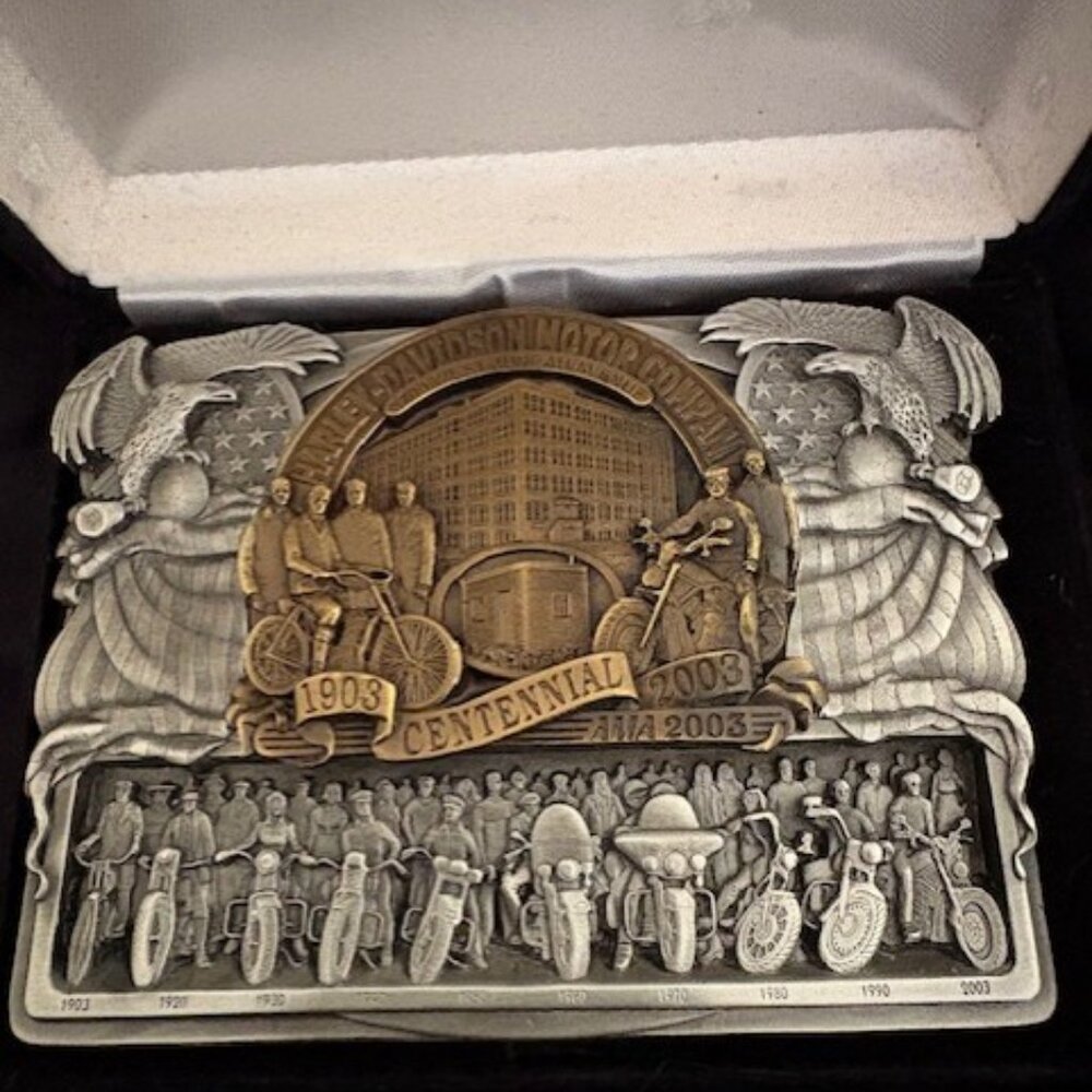 RARE 100TH ANNY HARLEY DAVIDSON BELT BUCKLE